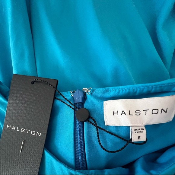 NWT Halston Women’s Daniela Jersey Side Twist Mini Dress in Blau in size 8 - Picture 8 of 9